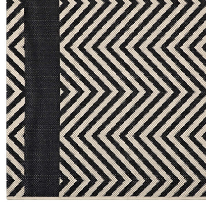 Optica Chevron With End Borders Indoor and Outdoor 5x8 Area Rug by Modway