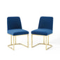 Amplify Sled Base Performance Velvet Dining Chairs Set of 2 by Modway