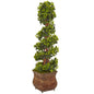 4' English Ivy Spiral Tree in Metal Planter UV Resistant (Indoor/Outdoor)