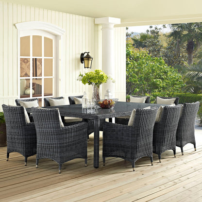 Summon 11 Piece Outdoor Patio Sunbrella¨ Dining Set by Modway