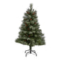 4' Snowed French Alps Mountain Pine Artificial Christmas Tree w/ 237 Bendable