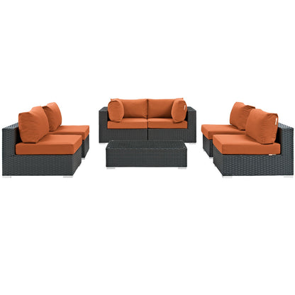 Sojourn 7 Piece Outdoor Patio Sunbrella¨ Sectional Set by Modway