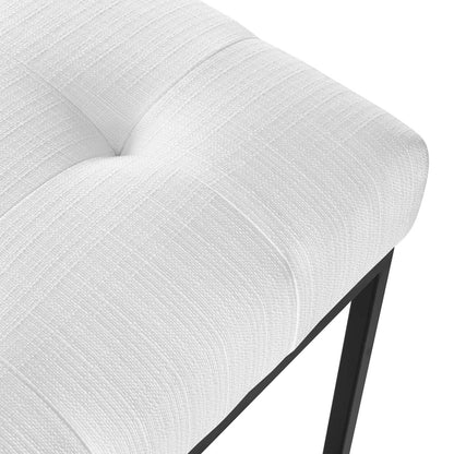 Privy Black Stainless Steel Upholstered Fabric Dining Chair by Modway
