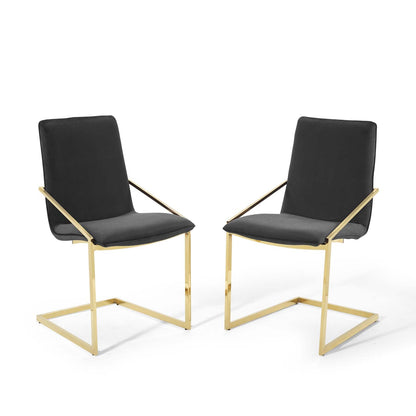Pitch Performance Velvet Dining Armchair Set of 2 by Modway
