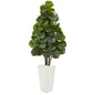 68"  Fiddle Leaf Fig Artificial Tree in White Tower Planter