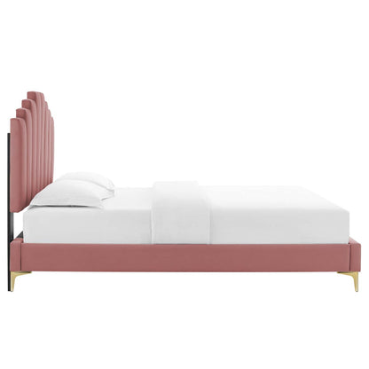 Elise Performance Velvet Twin Platform Bed by Modway