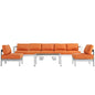 Shore 6 Piece Outdoor Patio Aluminum Sectional Sofa Set by Modway