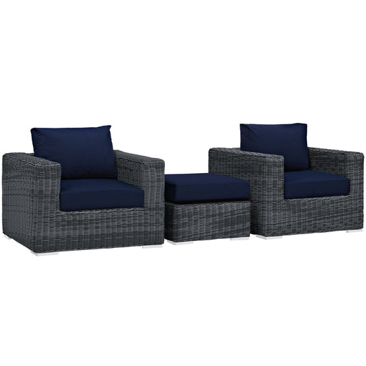 Summon 3 Piece Outdoor Patio Sunbrella¨ Sectional Set by Modway