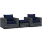 Summon 3 Piece Outdoor Patio Sunbrella¨ Sectional Set by Modway
