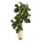 33" Magnolia Artificial Plant in Cream Planter with Gold Base