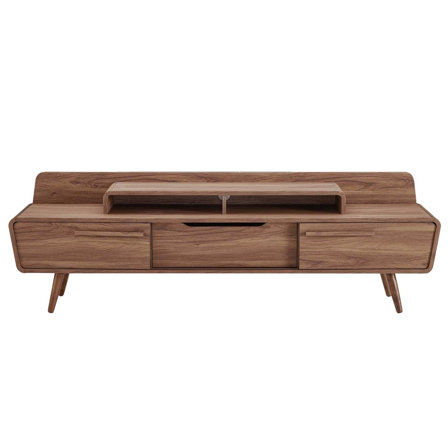 Omnistand 2 Piece Entertainment Center in Walnut Gray