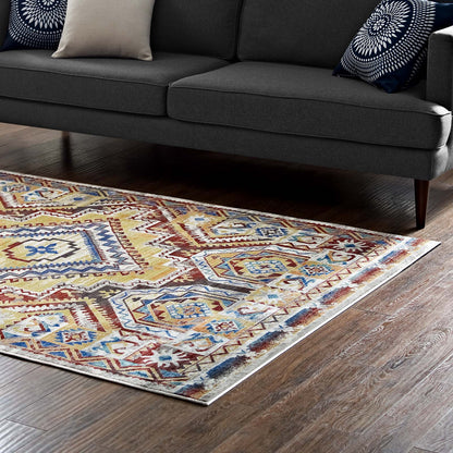 Florita Distressed Southwestern Aztec 4x6 Area Rug by Modway