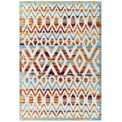 Reflect Tamako Diamond and Chevron Moroccan Trellis 5x8 Indoor / Outdoor Area Rug by Modway