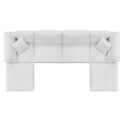 Commix 6-Piece Down Filled Overstuffed Performance Velvet Sectional Sofa by Modway