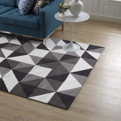 Kahula Geometric Triangle Mosaic 8x10 Area Rug by Modway