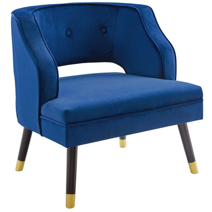 Traipse Button Tufted Open Back Performance Velvet Armchair by Modway