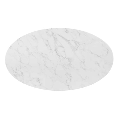 Tupelo 48" Oval Artificial Marble Dining Table by Modway