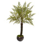 6' Fern Artificial Plant in Decorative Bowl Planter