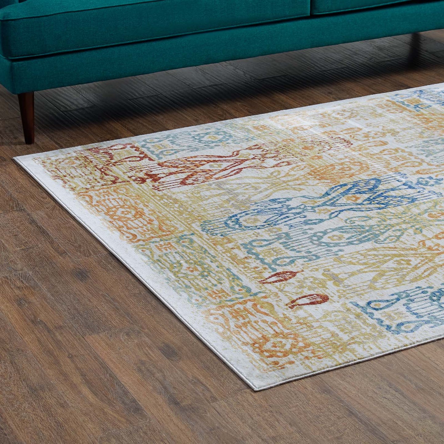 Solimar Distressed Southwestern Aztec 8x10 Area Rug by Modway