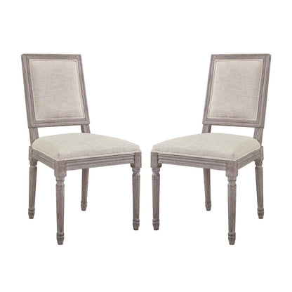 Court Upholstered Fabric Dining Side Chair Set of 2 by Modway