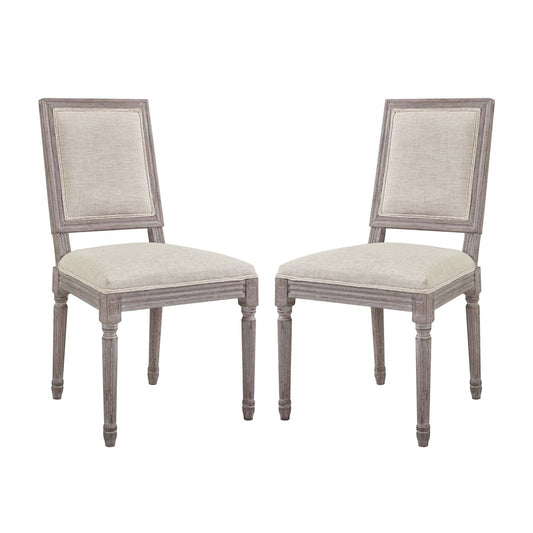 Court Upholstered Fabric Dining Side Chair Set of 2 by Modway