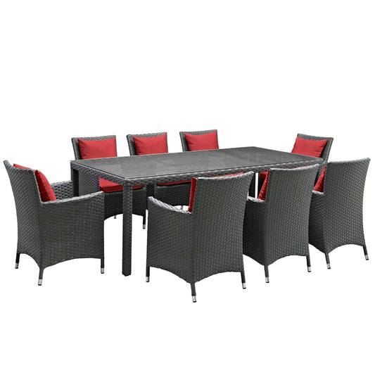 Sojourn 9 Piece Outdoor Patio Sunbrella¨ Dining Set by Modway