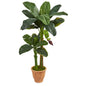 5' Double Stalk Banana Artificial Tree in Terracotta Planter