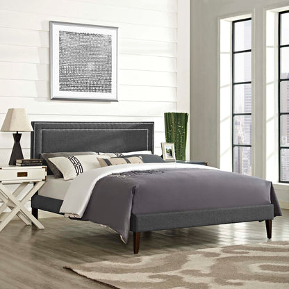 Virginia Fabric Queen Platform Bed with Squared Tapered Legs by Modway
