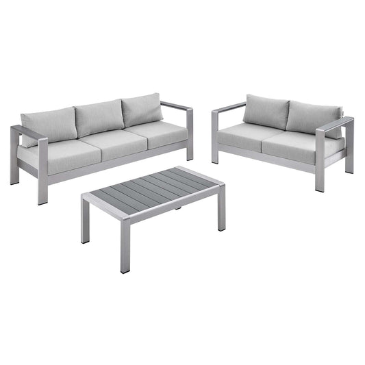Shore 3 Piece Sunbrella¨ Fabric Outdoor Patio Aluminum Set by Modway