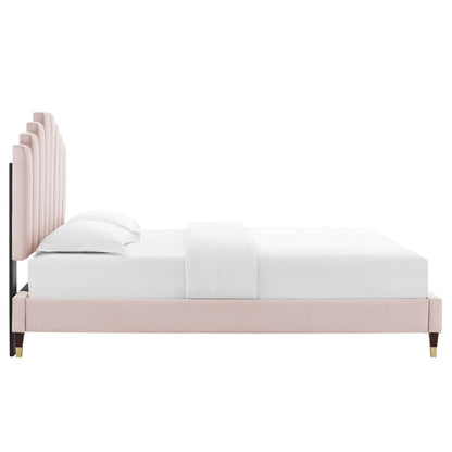 Elise Performance Velvet King Platform Bed by Modway