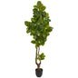 81" Rubber Leaf Artificial Tree (Real Touch) 9117 By Nearly Natural