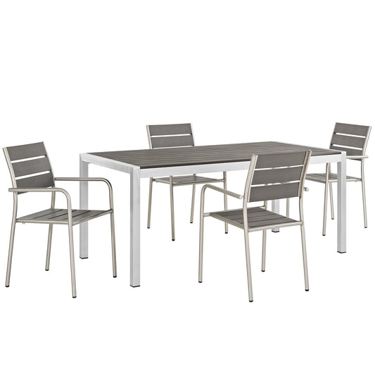 Shore 5 Piece Outdoor Patio Aluminum Dining Set by Modway
