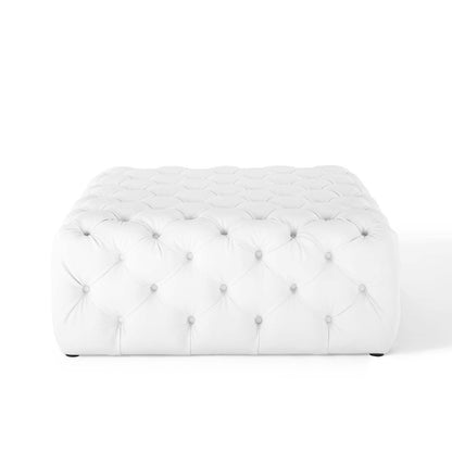 Amour Tufted Button Large Square Faux Leather Ottoman by Modway