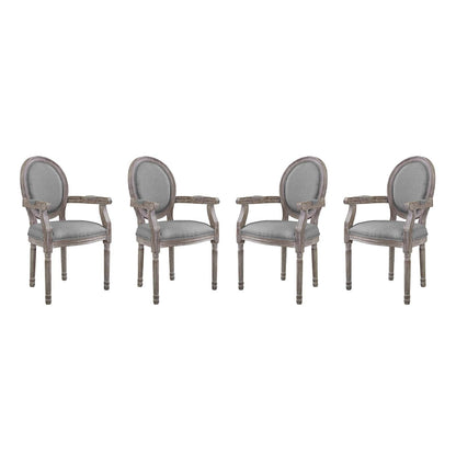 Emanate Upholstered Fabric Dining Armchair Set of 4 by Modway