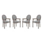Emanate Upholstered Fabric Dining Armchair Set of 4 by Modway