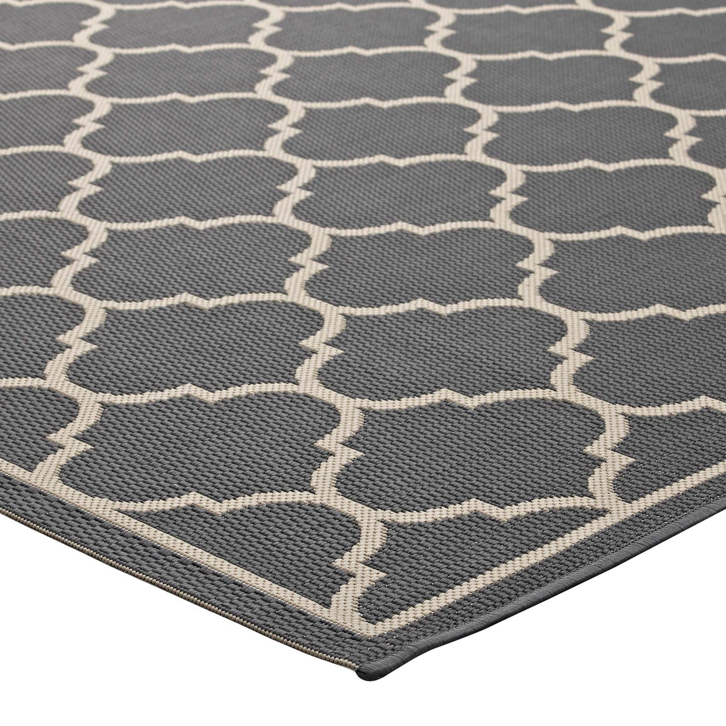 Avena Moroccan Quatrefoil Trellis Indoor and Outdoor 8x10 Area Rug by Modway