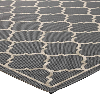 Avena Moroccan Quatrefoil Trellis Indoor and Outdoor 8x10 Area Rug by Modway