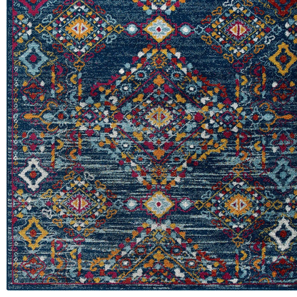 Entourage Khalida Distressed Floral Lattice 8x10 Area Rug by Modway
