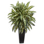 Aglonema Artificial Plant in Black Planter