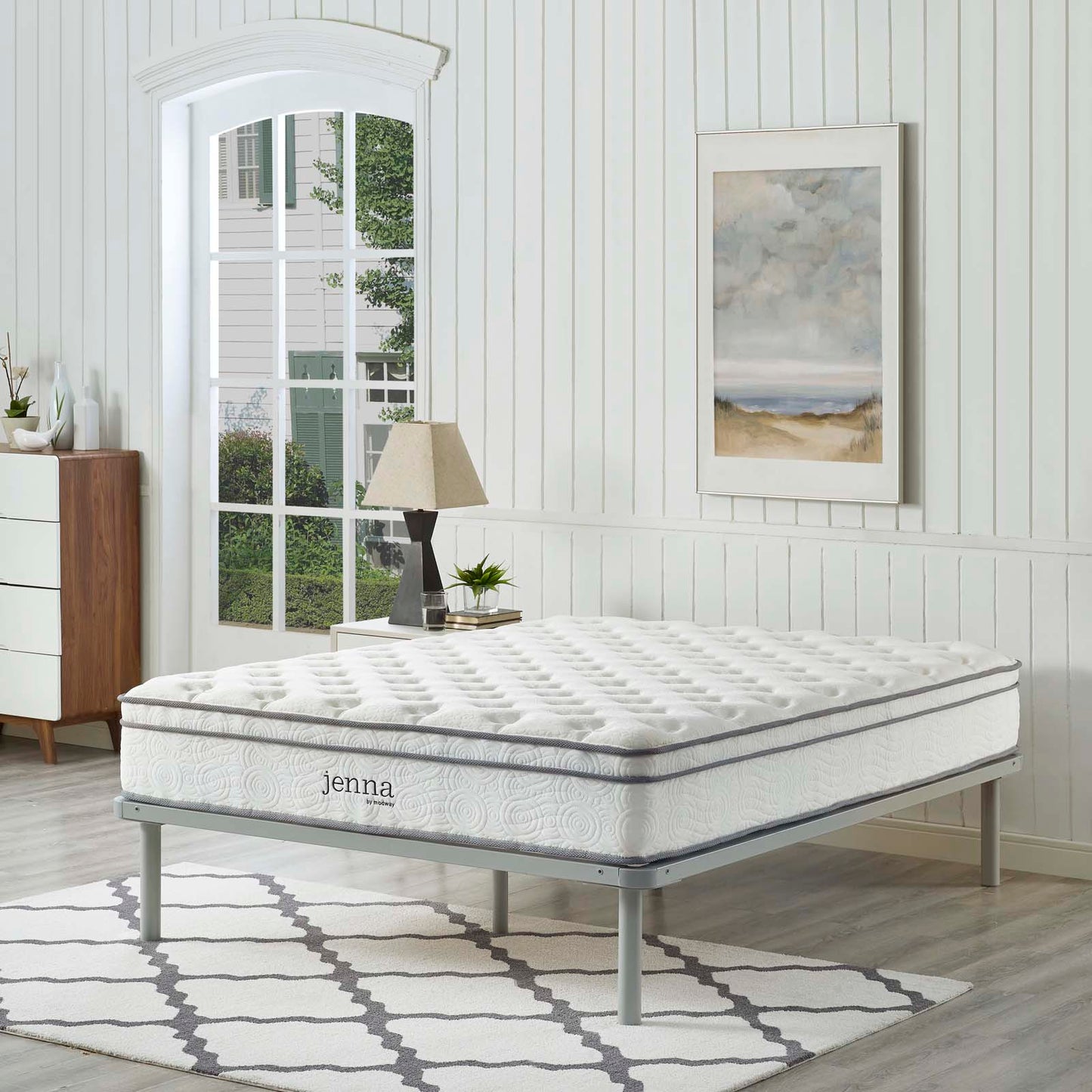 Jenna 10" Innerspring and Foam California King Mattress by Modway