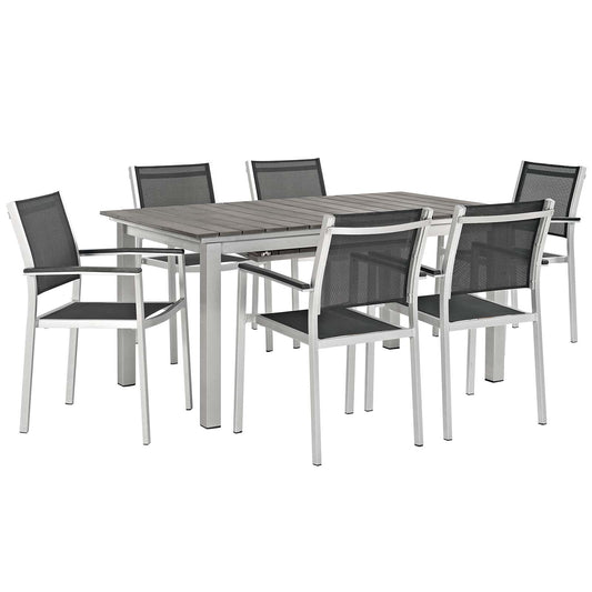 Shore 7 Piece Outdoor Patio Aluminum Dining Set by Modway