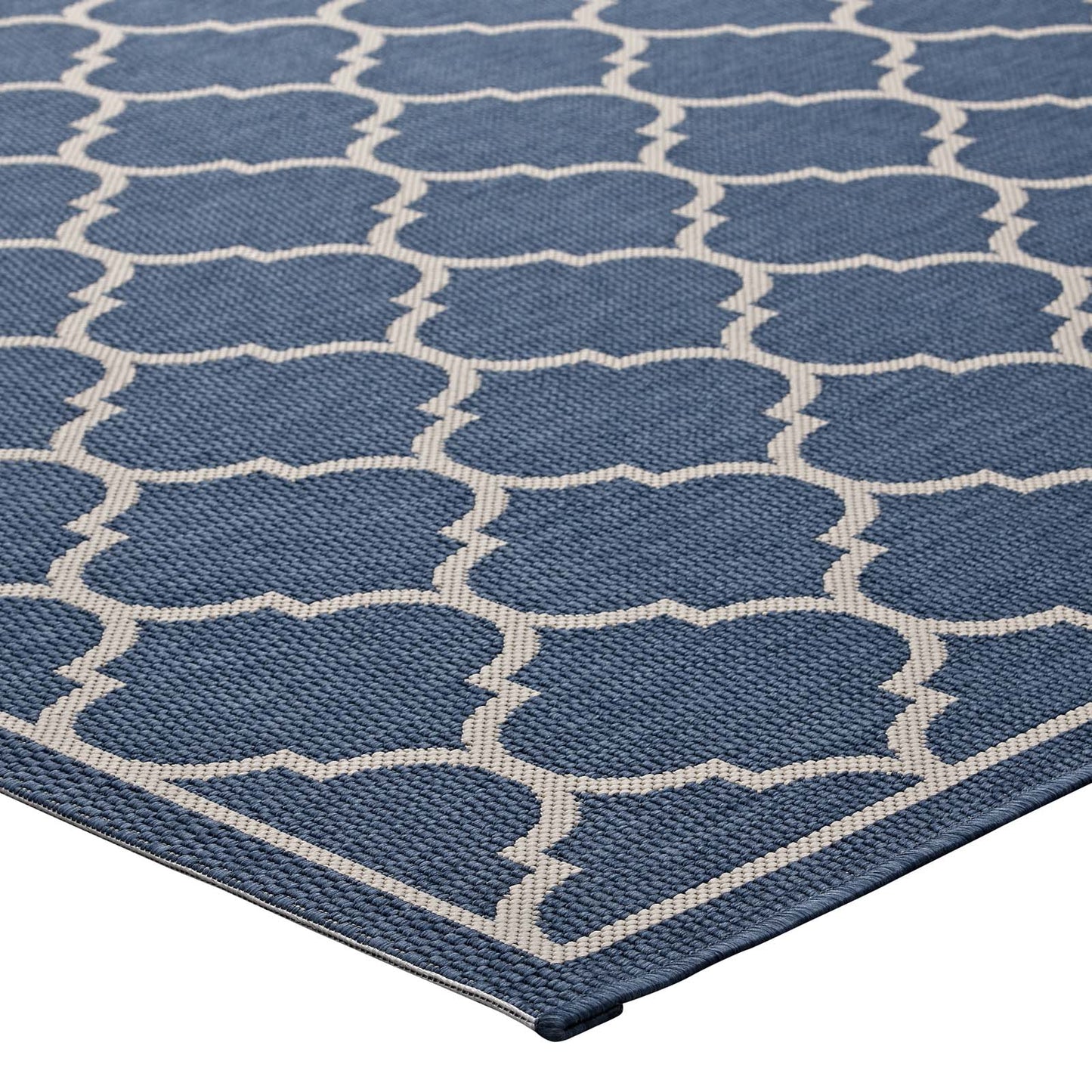 Avena Moroccan Quatrefoil Trellis Indoor and Outdoor 8x10 Area Rug by Modway