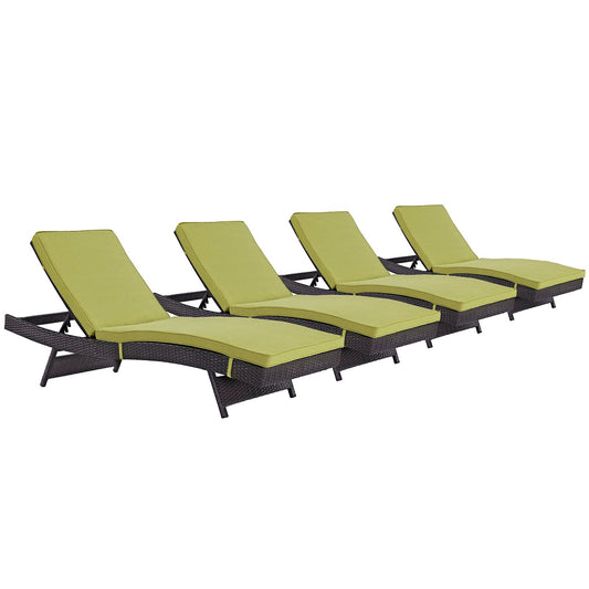 Convene Outdoor Patio Chaise Set of 4 by Modway
