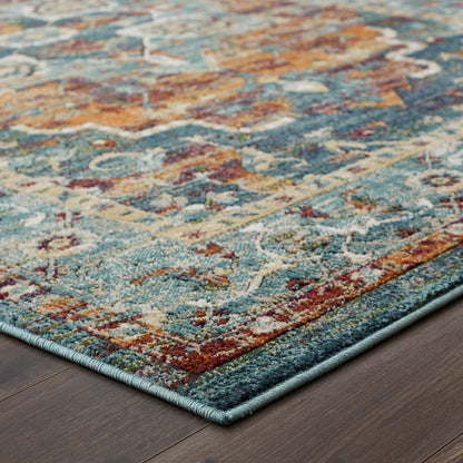 Tribute Diantha Distressed Vintage Floral Vintage Medallion 5x8 Area Rug by Modway