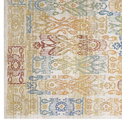 Solimar Distressed Southwestern Aztec 5x8 Area Rug by Modway