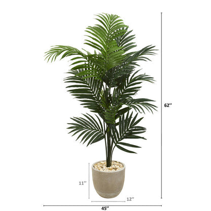 62" Kentia Artificial Palm Tree in Sandstone Planter