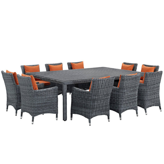 Summon 11 Piece Outdoor Patio Sunbrella¨ Dining Set by Modway