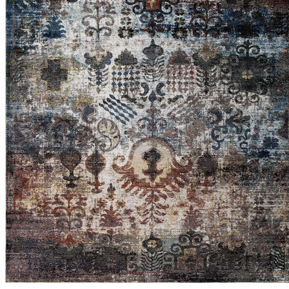 Success Tahira Transitional Distressed Vintage Floral Moroccan Trellis 5x8 Area Rug by Modway