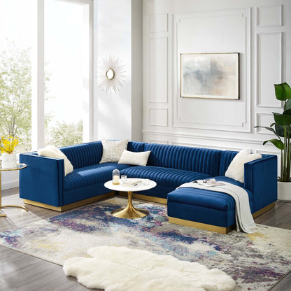 Sanguine 3 Piece Performance Velvet Sectional Sofa Set by Modway