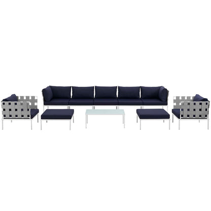 Harmony 10 Piece Outdoor Patio Aluminum Sectional Sofa Set by Modway